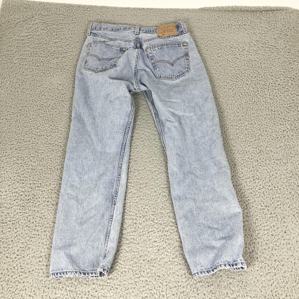 Vintage Levis 501 Jeans Mens 33x29 Light Blue Denim Button Fly Made USA 90s - Picture 5 of 6